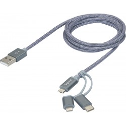 Cable 3 en 1 USB A avec...