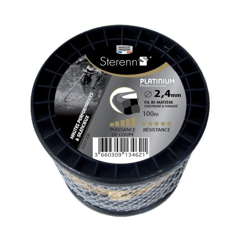 FIL NYLON PLATINIUM 2.4MM      BOBINE DE 100M