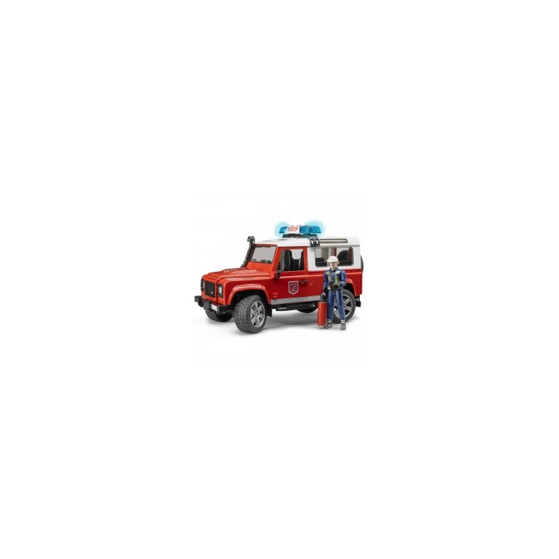 Véhicule pompier Land rover avec station avec pompier au 1/16ème
