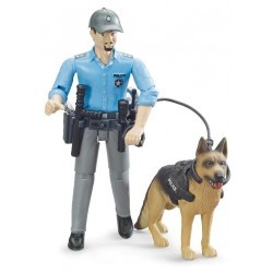 Coffret figurine policier avec un chien au 1/16ème 