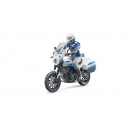 Moto scrambler Ducati police avec policier au 1/16ème 
