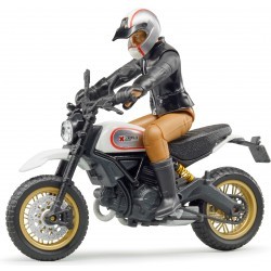 Moto Ducati désert sled avec motard au 1/16ème 