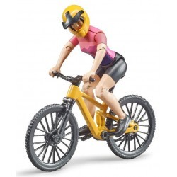 Set figurine cycliste avec vélo de montagne au 1/16ème 