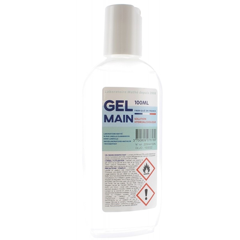 Gel hydroalcoolique - tube de 100 ml