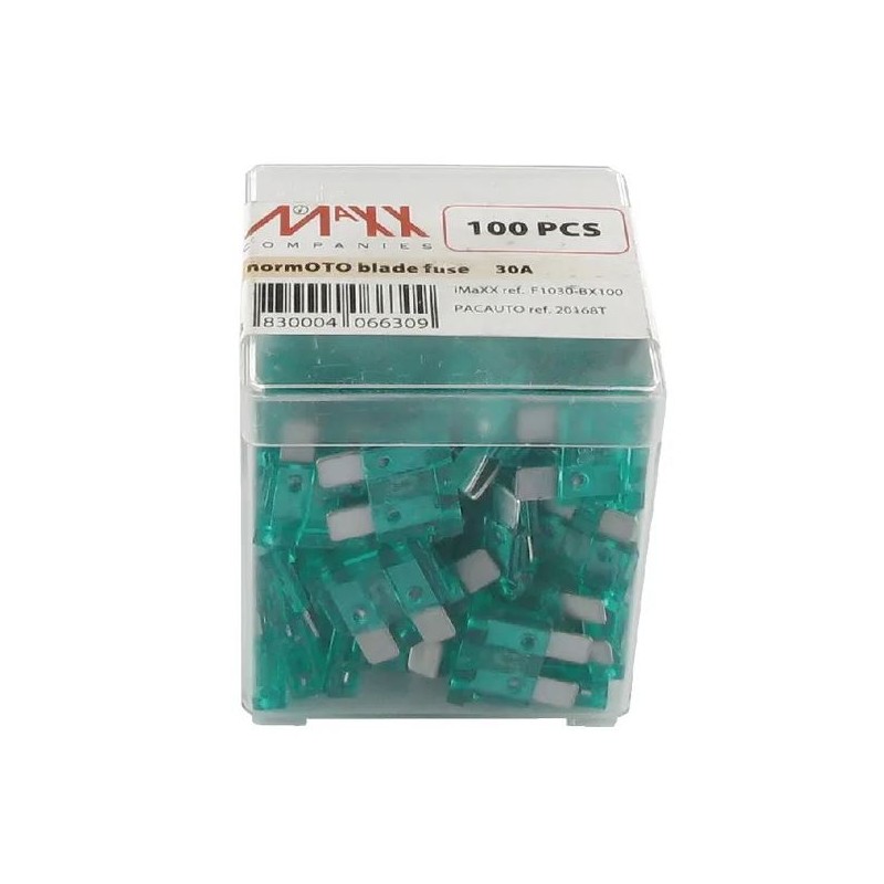 Fusible lame standard 30A longueur 20mm vert pack 100x iMaXX