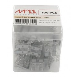 Fusible lame standard 25A longueur 20mm blanc pack 100x iMaXX