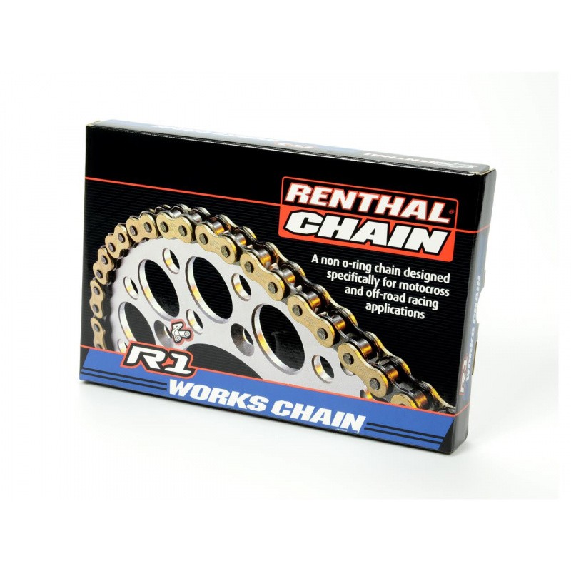 Chaîne de transmission RENTHAL 520 R1 Works 116 maillons or/noir