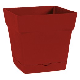 Pot plastique carre Toscane soucoupe intégrée