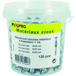 Assortiment de chevilles metallique a expansion