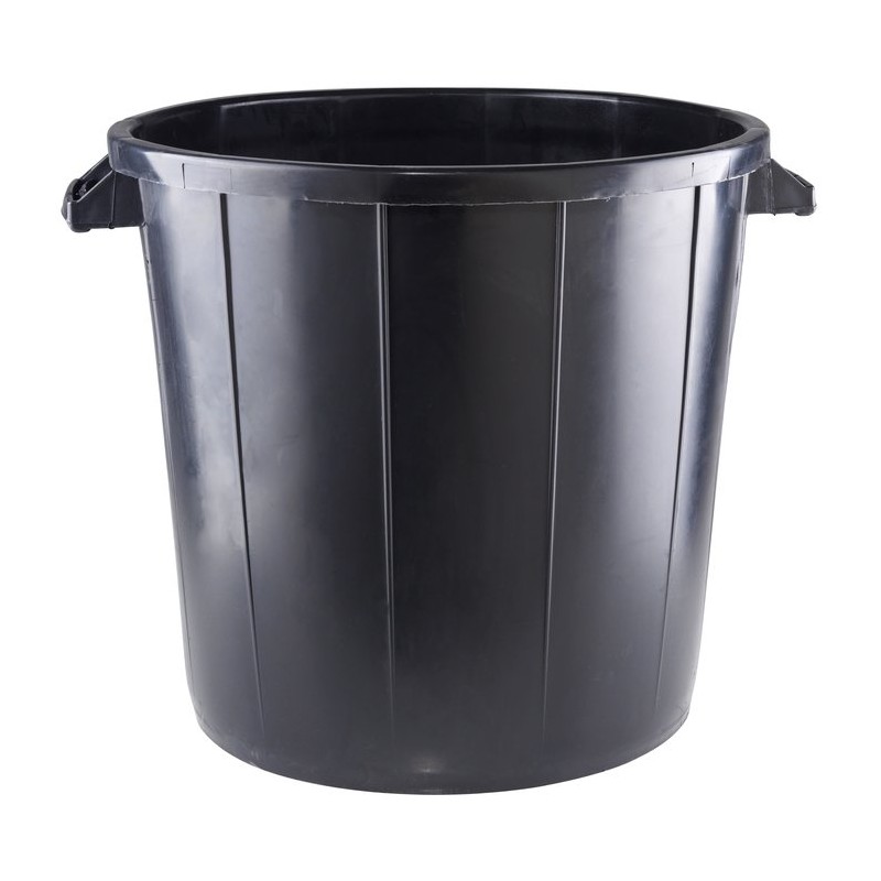 Poubelle plastique Immeuble avec couvercle noire -75 L