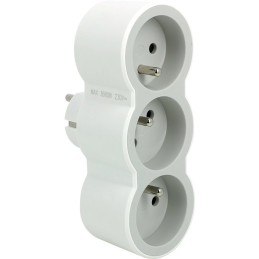 Fiche multiprise - 2P+T - 3 sorties frontales