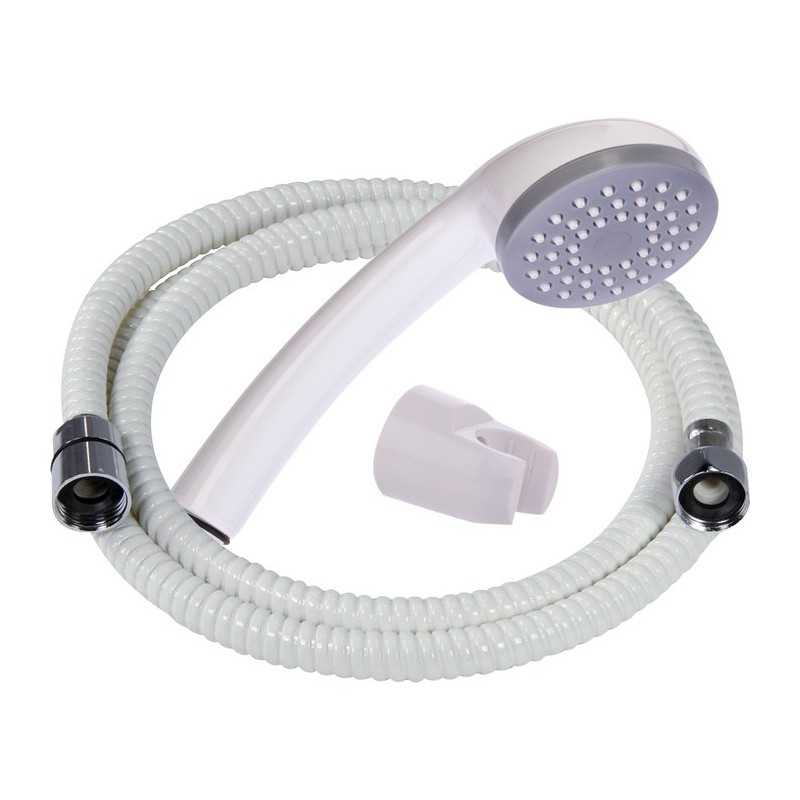 Kit de douche Simplex blanc avec support et flexible