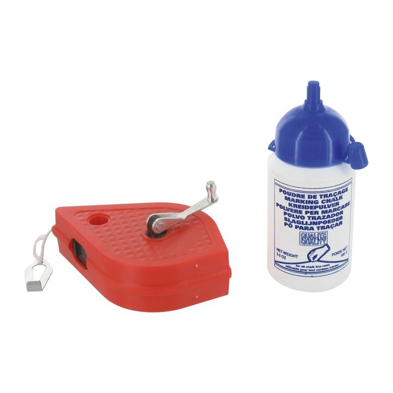 Lot traceur cordeau plastique et poudre bleu