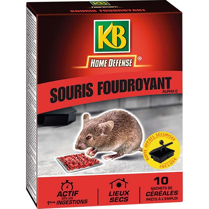 Souricide cereales foudroyant avec boite dappat