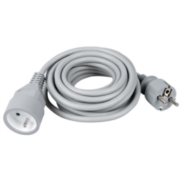 Prolongateur câble souple gris Dhome - H05 VV-F 3G 1,5 mm² - Longueur 10 m