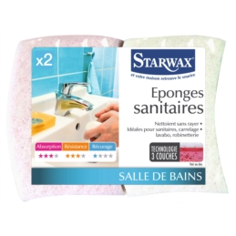 EPONGE SANITAIRE BLANC X2