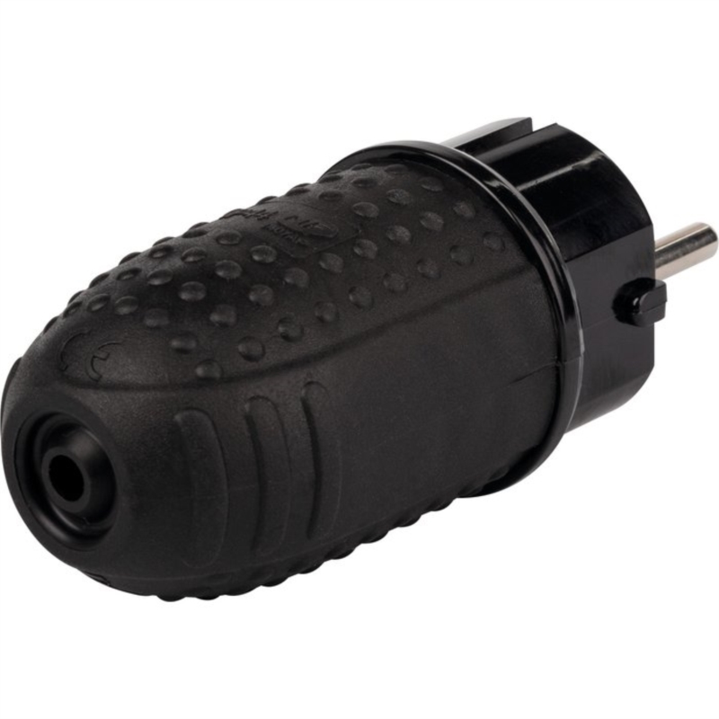 FICHE MALE 2P+T CAOUTCHOUC