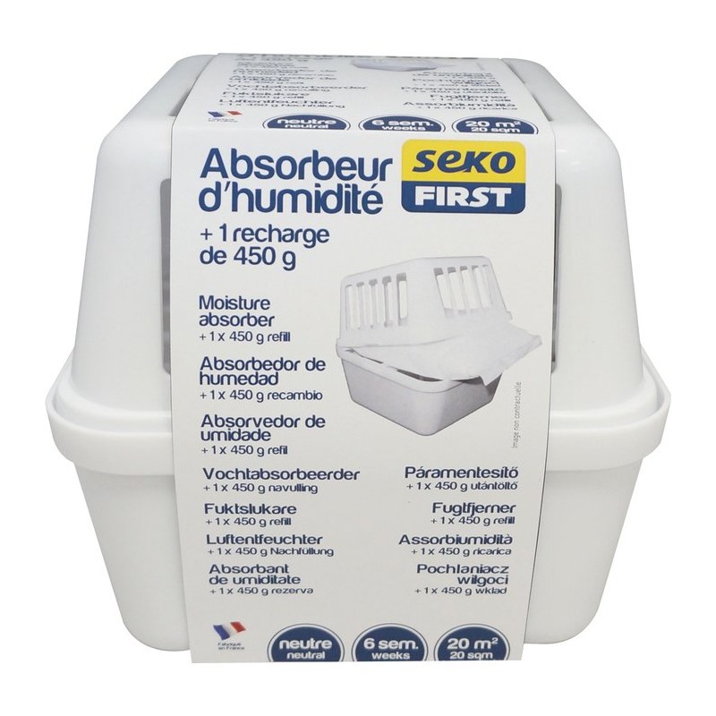 SEKOFIRST - Recharges absorbeur d'humidité sachet 800g neutre