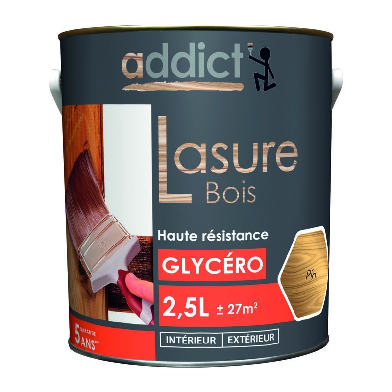 Lasure bois glycéro - Addict - Pin - 2,5l