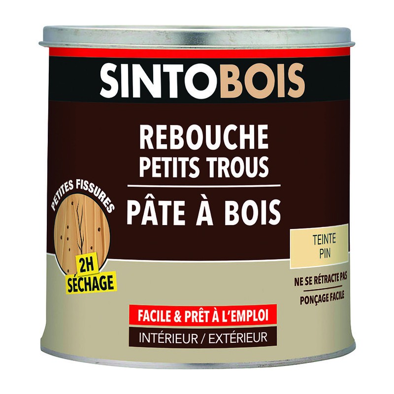 Pâte à bois - Rebouche petits trous - Sintobois - 500g