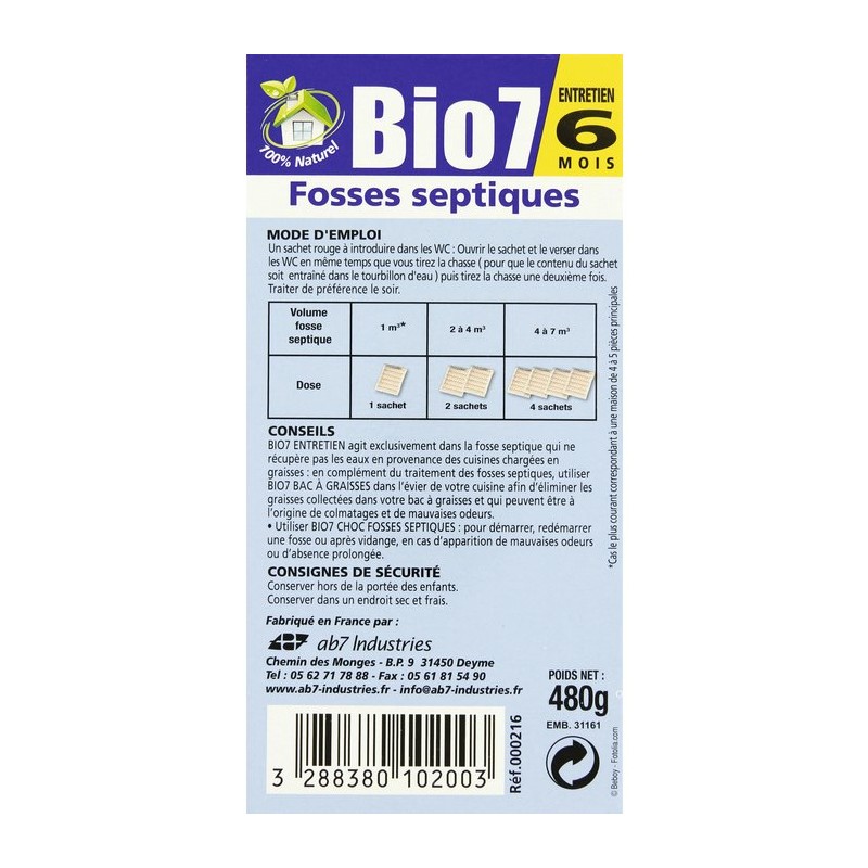 Bio 7 entretien fosses