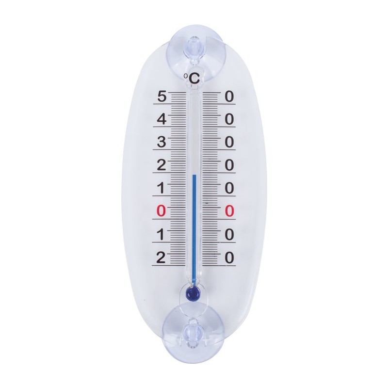 Thermometre fenetre transparent a ventouse