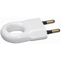 Fiche plastique 2P 6 A Legrand- Mâle - Blanc