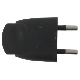 Fiche électrique - Plate - Dhome - 2P - 6 A - Mâle - Noir