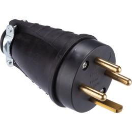 Fiche caoutchouc noir 3P+T-20 A