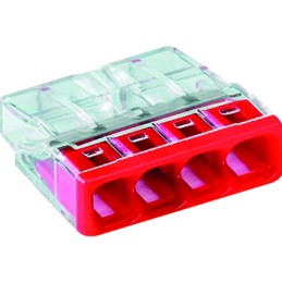 Borne de connexion pour boite de dérivation - Wago - 4 conducteurs - 4 Kv