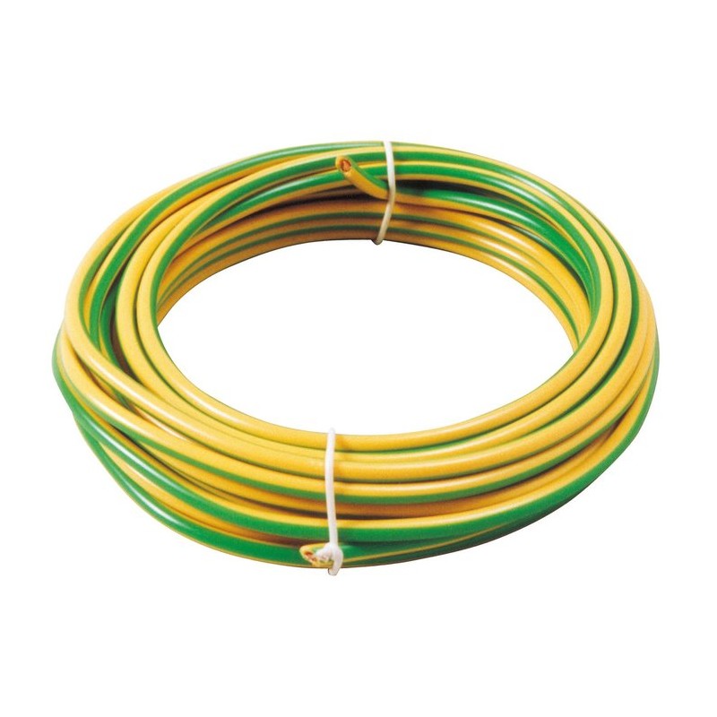 Fil H07 V-U - Dhome - 2,5 mm² - L. 5 m - Vert/Jaune - Brochable