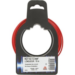 Fil H07 V-U - Dhome - 1,5 mm² - L. 10 m - Rouge - Brochable