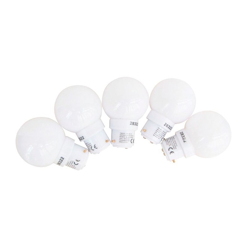 Ampoule spherique blanche LED pour guirlande