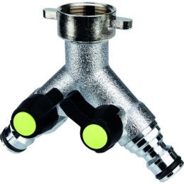 Sélecteur 2 voies - Capvert - Laiton nickelé - Filetage 20 x 27 mm