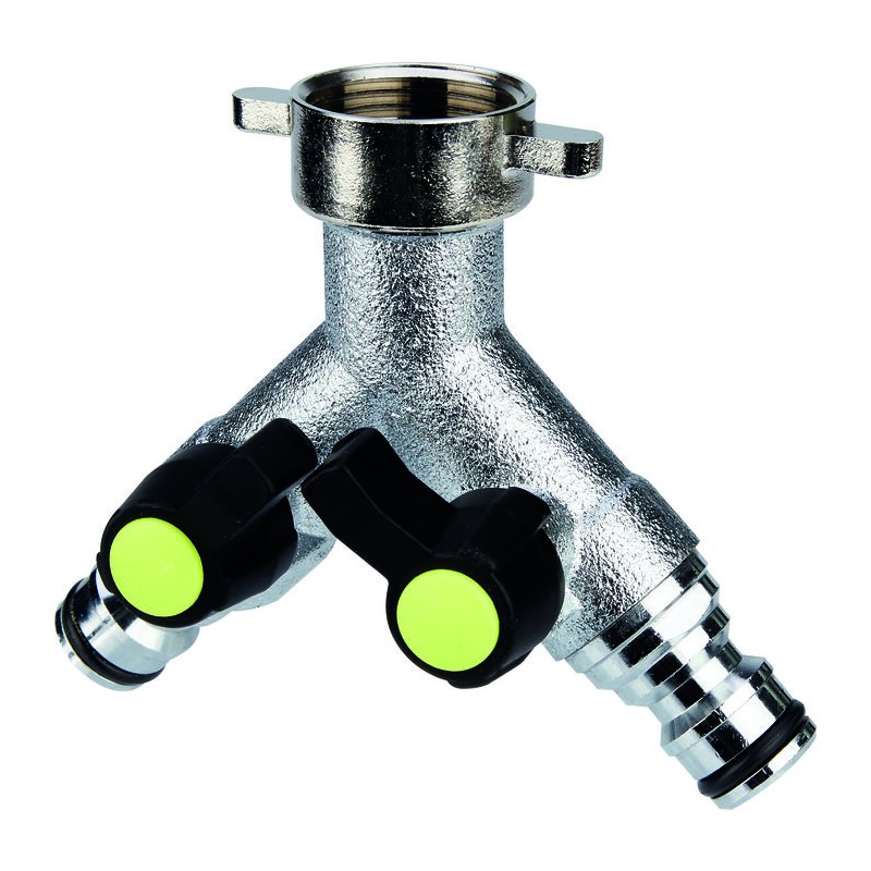 Sélecteur 2 voies - Capvert - Laiton nickelé - Filetage 20 x 27 mm