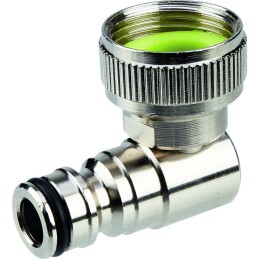 Coude rapide tournant - Capvert - Laiton nickelé - Filetage 20 x 27 mm - Brochable