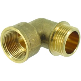 Coude égal mâle / femelle - Capvert - Laiton - Filetage 26 x 34 mm
