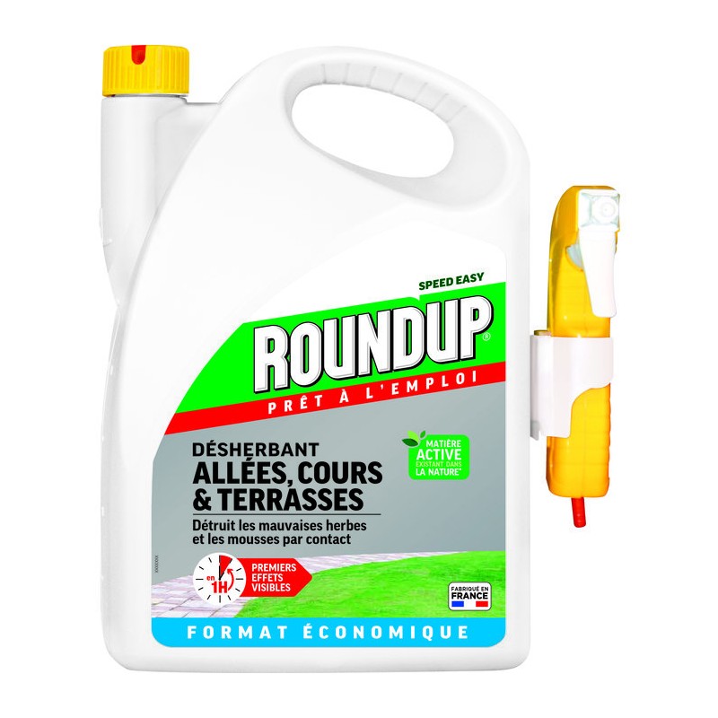 Désherbant allées de terrasses pulvérisateur - 5L - Roundup - Fertiligène