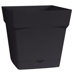 Pot plastique carre Toscane soucoupe intégrée