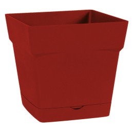 Pot plastique carre Toscane soucoupe intégrée