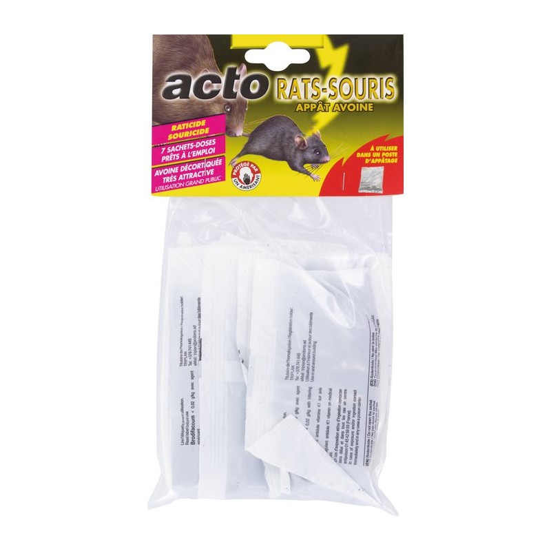 Raticide céréales action radicale prêt à l'emploi KB Home Defense - 6  sachets 25 g - KB Home Defense