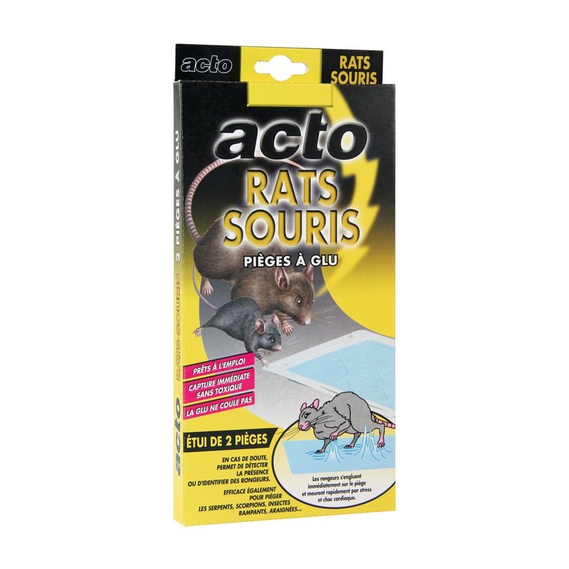 Pieges à glue rats et souris Acto - 2 pièges - Acto