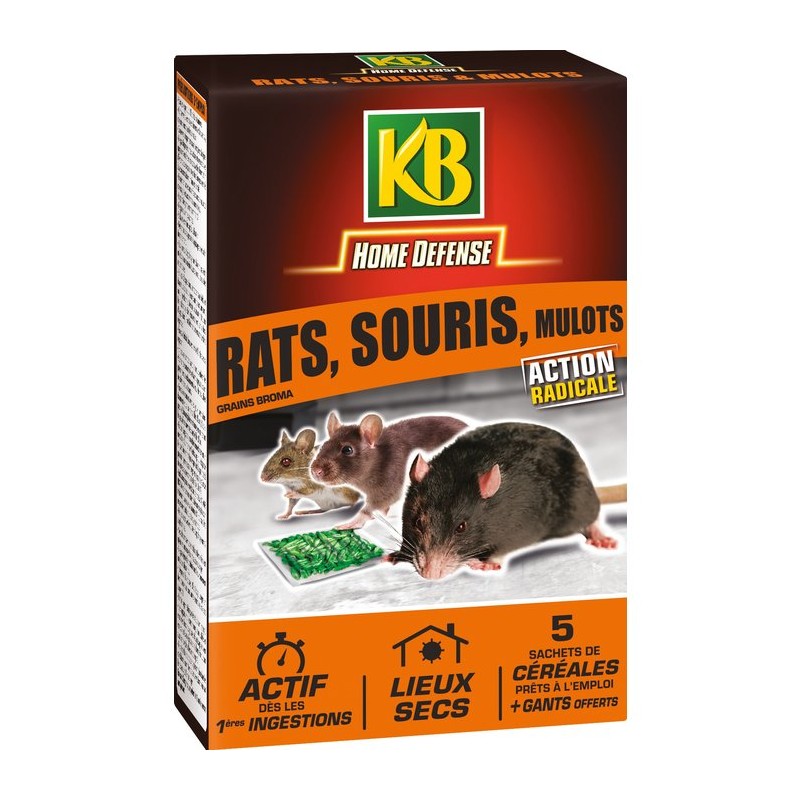 Raticide souricide céréales prêt à l'emploi KB Home défense - 5