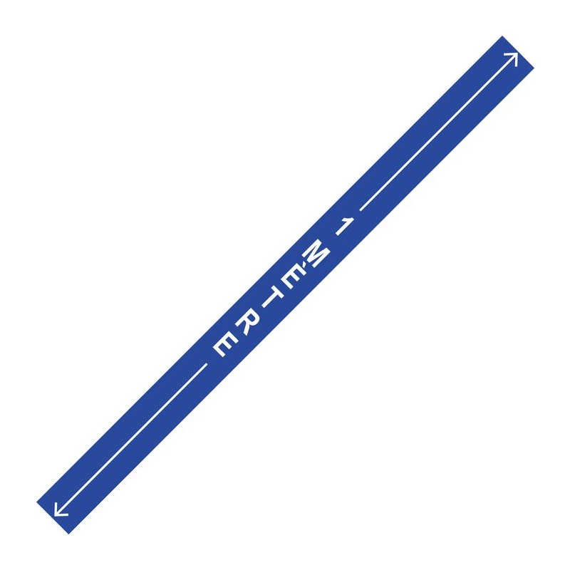 Bande verticale 1 mètre avec flèche - Spécial sol - 1000 x 70 mm - Bleu