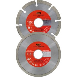 Lot 2 disques materiaux carrelage standards