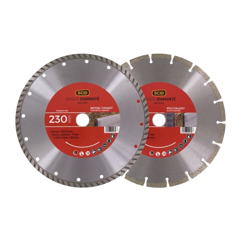 Lot de 2 disques materiaux standards