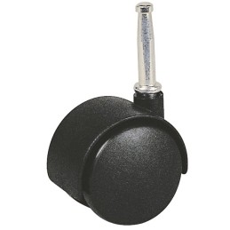 Roulette Twiny noire a douille a bois pivotante