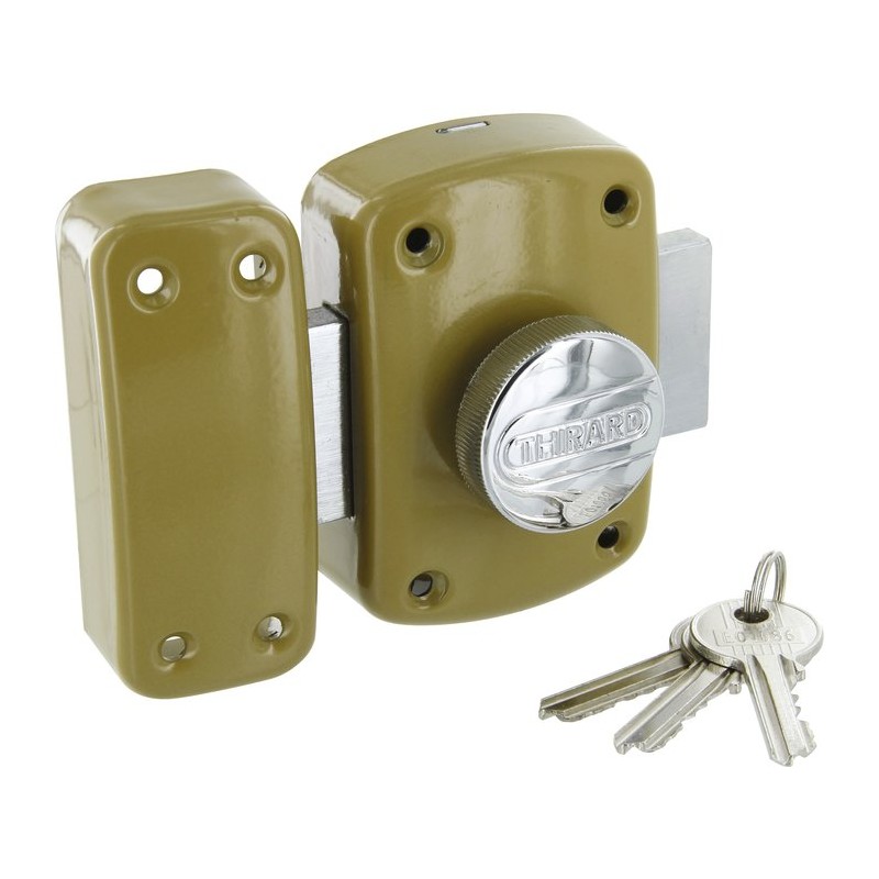 Verrou de sureté bouton et cylindre série Corvette Thirard - Dimensions 45 mm