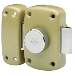 Verrou de sureté bouton et cylindre série Cyclop Vachette - Bronze - Longueur 40 mm