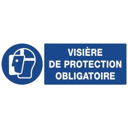 VISIERE DE PROTECTION OBLIGATOIRE/ADHESIF 330X120MM